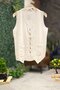 V-Neck Buttoned Linen Vest