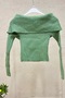 Handkerchief Collar Ribbed Long Sleeve Sweater - 2