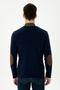 Men's Navy Blue V-Neck Sweater 50269006-Vr033 - 5