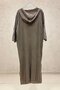 Hooded Pockets Sequined Long Linen Dress - 2