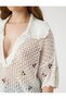 Crochet Sweater Baby Collar Floral Half Sleeve - 5