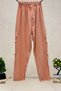 Linen Trousers with Mesh Tassels on the Sides - 2