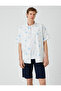 Tree Patterned Short Sleeve Shirt - 3