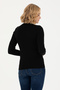 Women's Black Basic V-Neck Sweater 50269014-Vr046 - 5