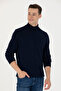 Men's Navy Blue Turtleneck Sweater 50269007-Vr033