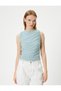 Drapeli Blouse Sleeveless Tulle Detailed Crew Neck Slim Fit - 3