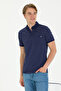 Men's Regular Fit Polo Neck Navy Blue T-Shirt 50263430-Vr033 - 3