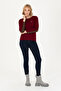 Women's Burgundy Basic Crew Neck Sweater 50288981-Vr014 - 4