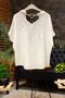 Back Wooden Loose Linen Blouse with Ring Collar - 2