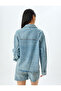 Oversize Denim Jacket Classic Collar Pocketed Buttoned Cotton - 4