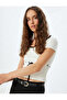 Crop Sweater Short Sleeve Bow Detail Square Neck Slim Fit