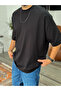 Black Basic Oversize T-Shirt JJ-326 - 2