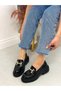 Black Patent Leather (Mpossible) Chain Detail Women's Loafer - 2