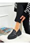 Black Leather (Fabio) Three Buckle Women's Loafer - 7