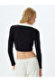 Polo Collar T-Shirt Crop Long Sleeve Ribbed - 4