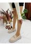 Beige Skin (Vivid) Stone Detail Women's Loafer - 5