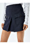 Standard Waist Mini Cargo Shorts Skirt with Pockets and Pleat Detail - 5