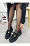 Black Suede (Stormie) Teddy Bear Detail Women's Loafer - 6
