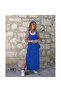 Viscose Maxi Dress - Double with Slit Detail, Pocket and Inner Included - 5