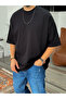 Black Basic Oversize T-Shirt JJ-326 - 5