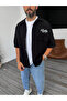 Black Los Santos Printed Gabardine Shirt Df-2039 - 3