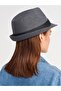 Women's Smoked Stripe Detailed Stamped Fedora Hat - 2