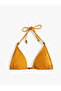 Shiny Triangle Bikini Top with Bead Detail - Thin Straps - 7