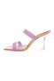 5155-23y Women's Transparent Glittered Banded Heeled Slippers - 3