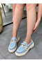 Light Denim Blue (Fabio) Women's Loafer with Three Buckles - 6