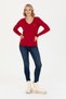 Women's Red V-Neck Basic Sweater 50269019-Vr030 - 4
