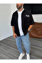 Black Los Santos Printed Gabardine Shirt Df-2039 - 4