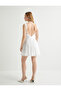 Mini Wedding Dress Bridal Lace Puffy Skirt Backless with Bow Detail - 4