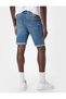Slim Fit Denim Shorts Bermuda Buttoned Pocket Detail - 4