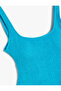 Textured Swimsuit with Thick Straps - 3