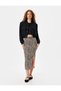 A-Line Bow Detailed Leopard Skirt - Long Slit - 2