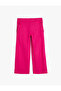 Linen Trousers with Wide Legs, Button Detail and Pockets