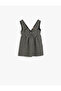 Tweed Dress with V-Neck and Bow Detail