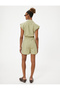 Mini Shorts Overalls with Zipper Pocket Detail and Shirt Collar - 4