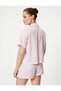 Shirt Collar Pajama Top Short Sleeve Pocket Buttoned - 4