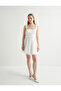 Mini Wedding Dress Bridal Lace Puffy Skirt Backless with Bow Detail - 3