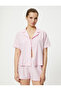 Shirt Collar Pajama Top Short Sleeve Pocket Buttoned - 3