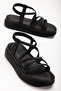 24413-841 Black Wedge Heel Women's Sandals - 4