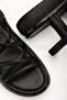 24413-841 Black Wedge Heel Women's Sandals - 6