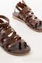 205-041 Dark Brown Orthopedic Genuine Leather Women's Sandals - 4