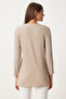 Women's Beige Print Long Sleeve Knitted Blouse Zh00038 - 5