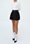 Black Belted Woven Short Skirt Tedaw25Sr00010 - 2