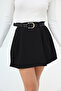 Black Belted Woven Short Skirt Tedaw25Sr00010 - 5