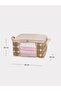 4 Pieces Small Size Beige Square Plaid Storage Organizer with Window under Bed Cabinet and Suitcase Organizer 40X30X20 cm - 7