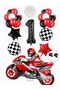 Birthday Motorcycle Foil Balloon Set - Racing Themed, Number Foil Balloon