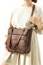 Genuine Leather Luxury Large Size Women's Hand and Shoulder Bag |   A Quality Genuine Leather Tan Bag - 3